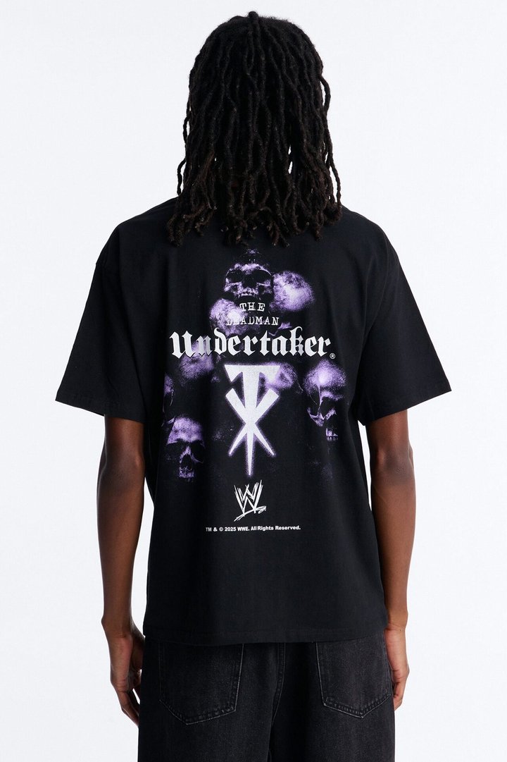 WWE Undertaker Heavy Weight Oversized Short Sleeve Tee - Black