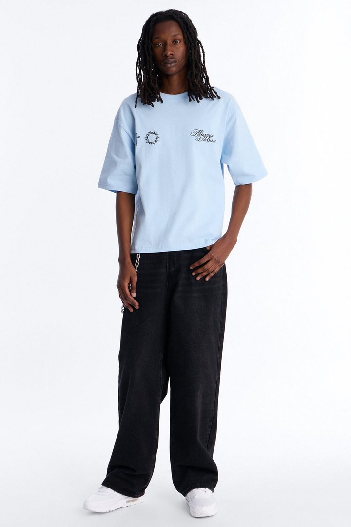 Always Blessed Boxy Short Sleeve Tee - Light Blue