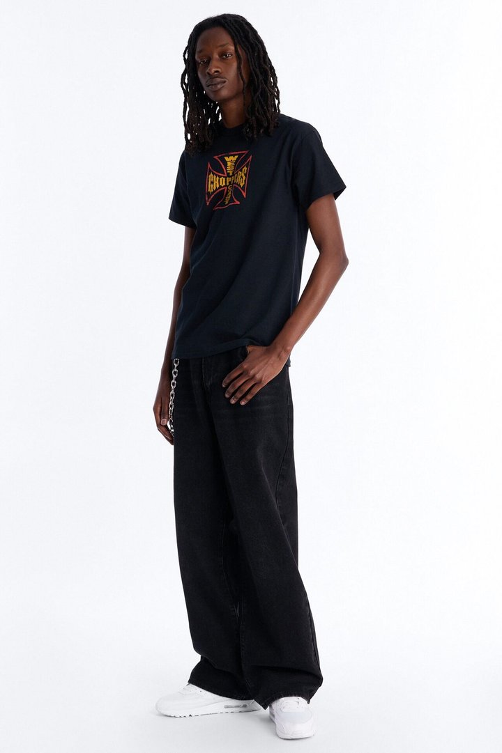 West Coast Choppers Cobra Puff Print Short Sleeve Tee - Black