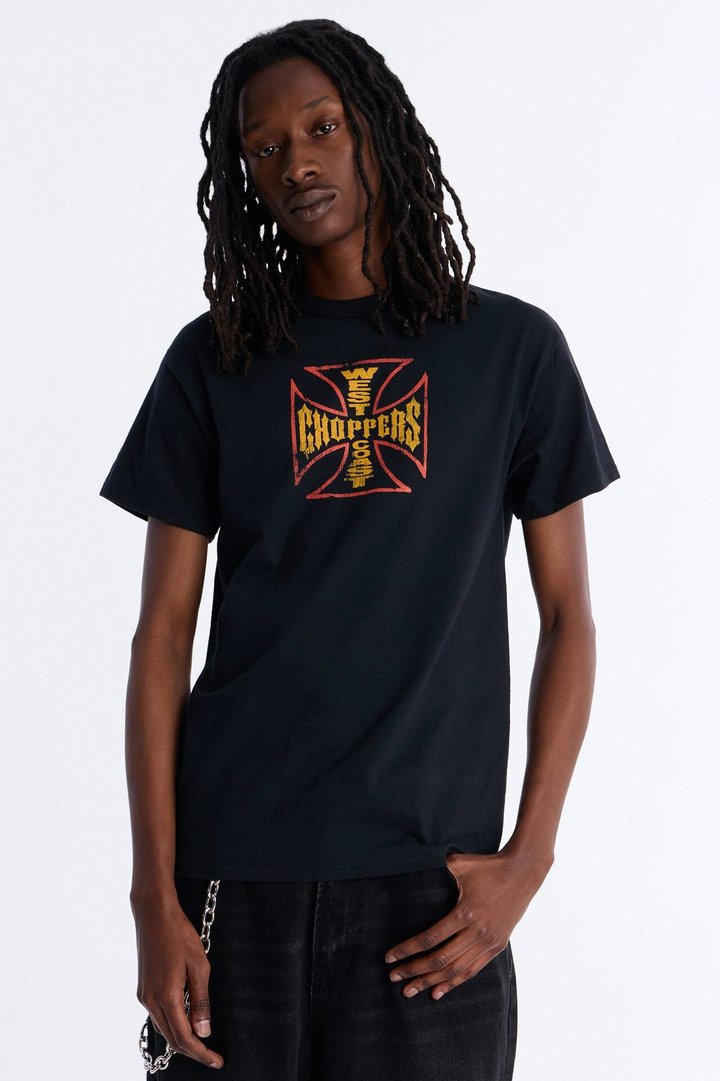 West Coast Choppers Cobra Puff Print Short Sleeve Tee - Black