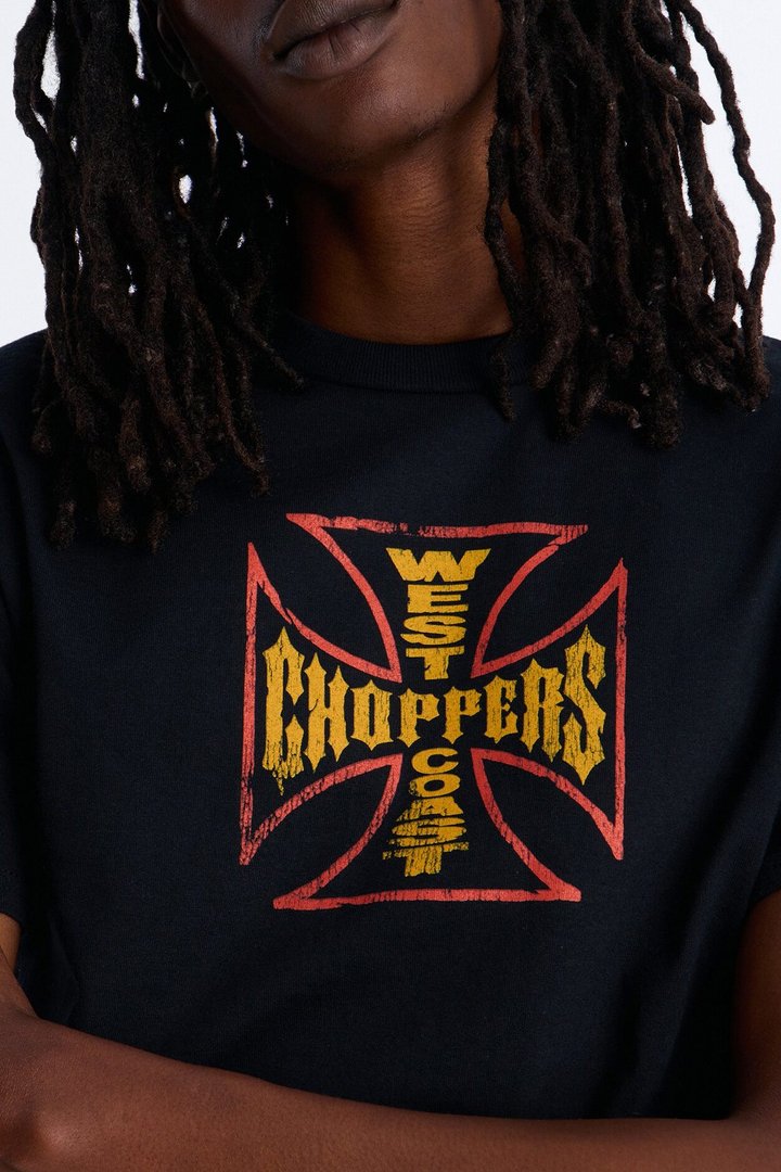 West Coast Choppers Cobra Puff Print Short Sleeve Tee - Black