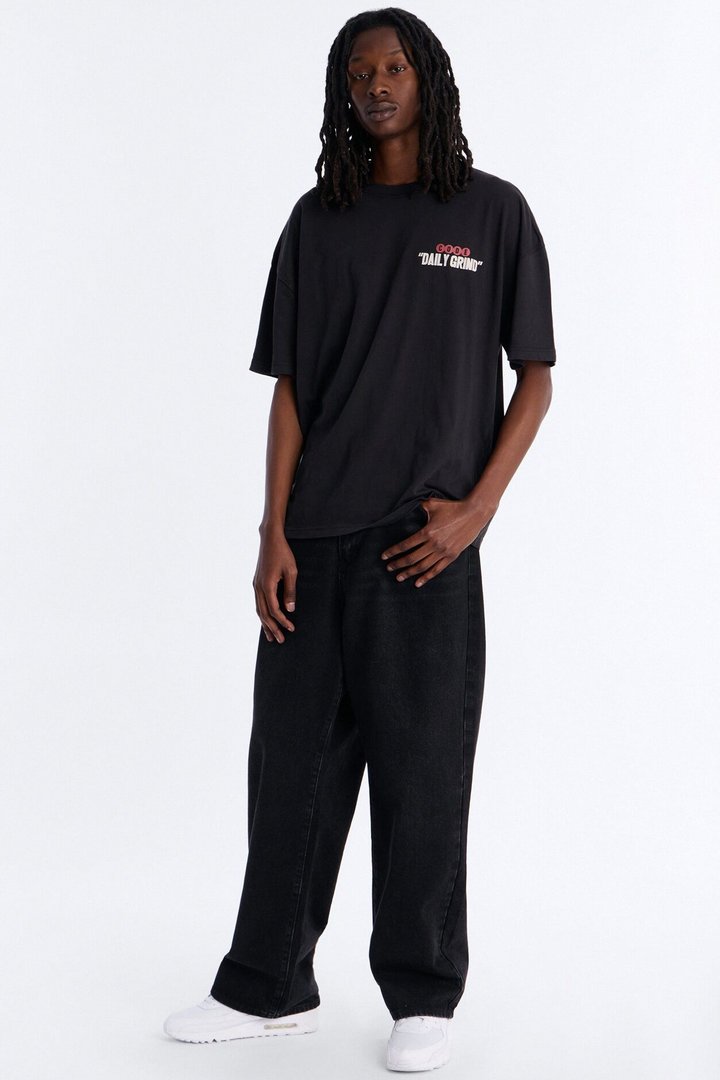 Daily Grind Oversized Short Sleeve Tee - Black Wash