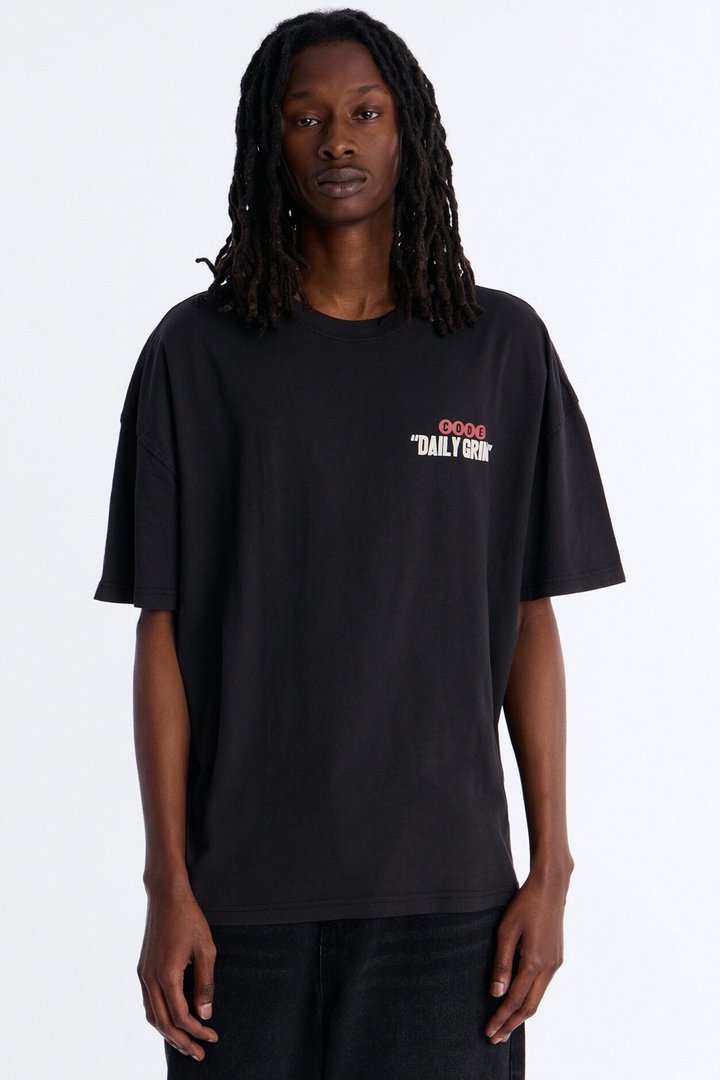 Daily Grind Oversized Short Sleeve Tee - Black Wash