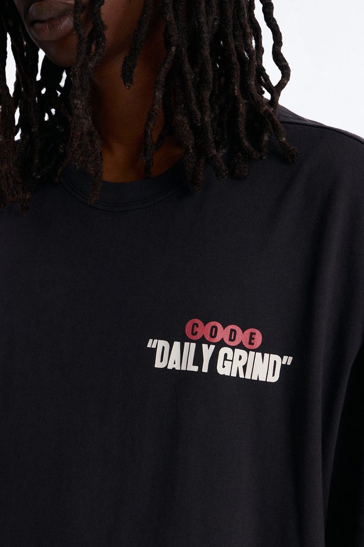 Daily Grind Oversized Short Sleeve Tee - Black Wash
