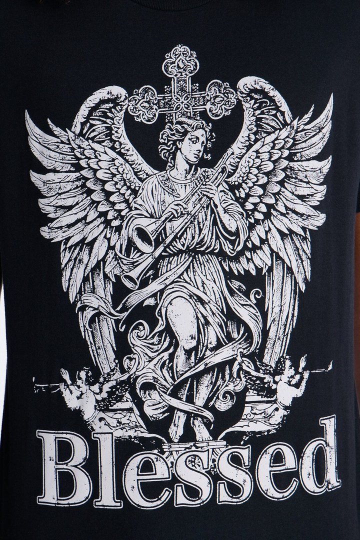 La Familia Blessed Angel Short Sleeve Tee - Black