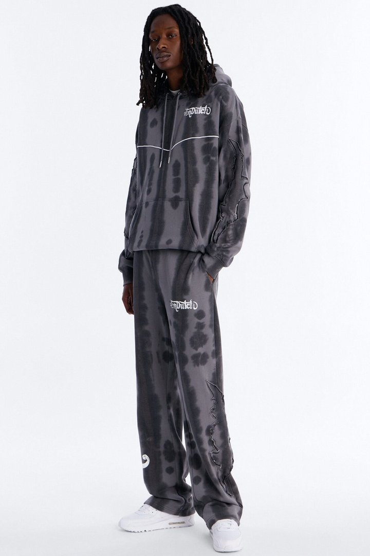 Baggy Von Dutch Outlaw Raw Edge Sweatpants - Charcoal