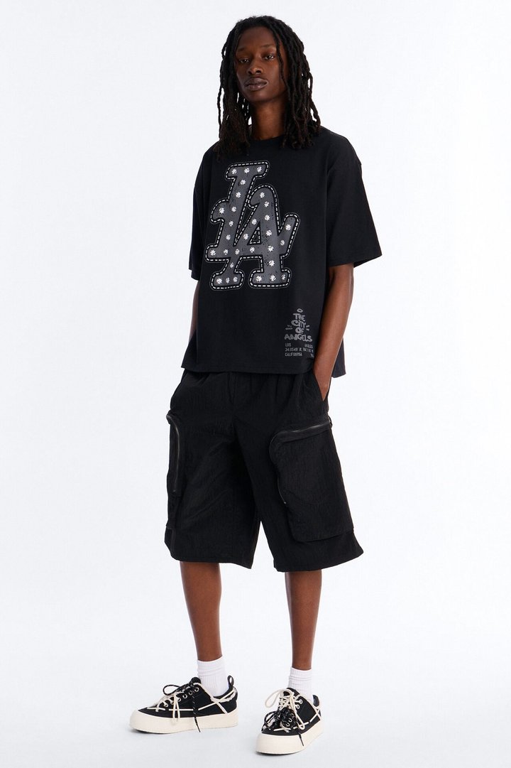 Baggy Oversized Pockets Tech Short - Black