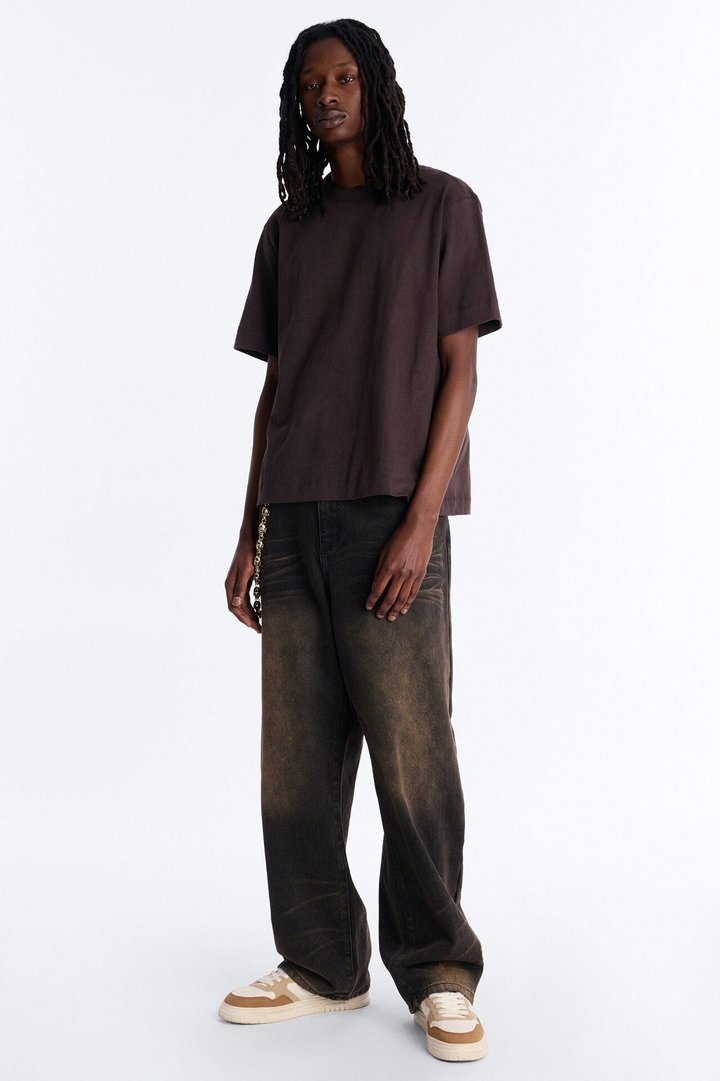Boxy Soft Washed 250 GSM Tee - Dark Brown