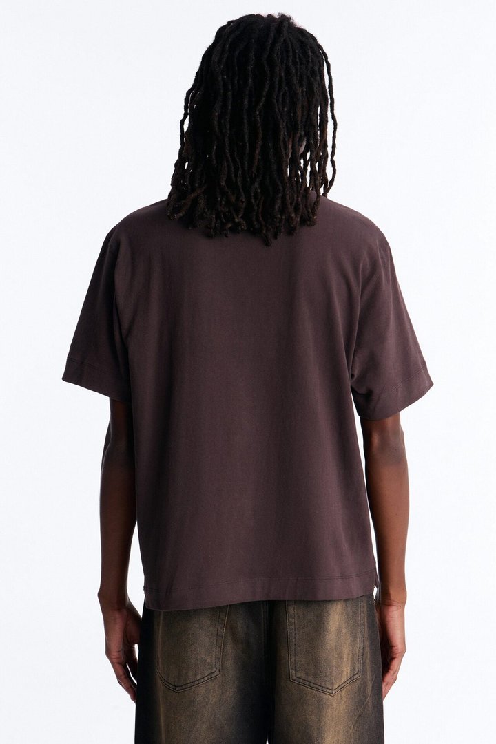 Boxy Soft Washed 250 GSM Tee - Dark Brown