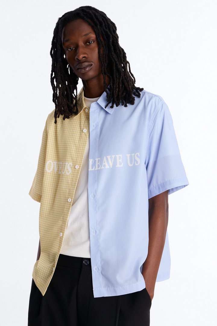 Relaxed Split Button Up Shirt - Yellow