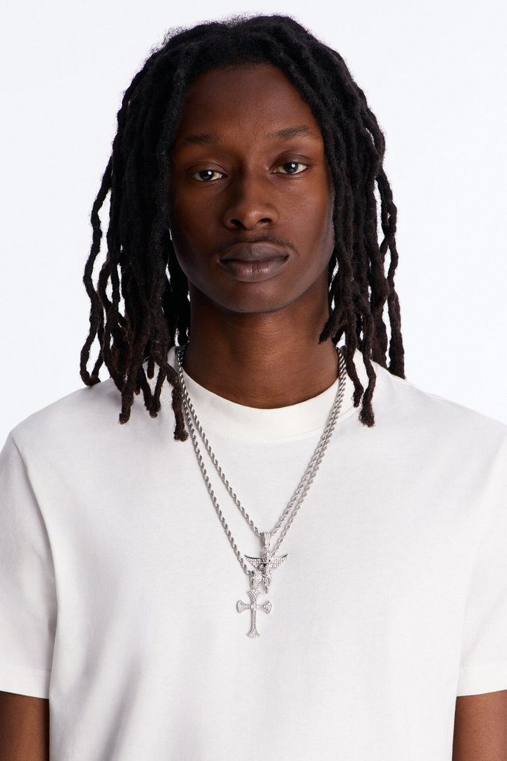 Divine Protector Necklace Set - Silver