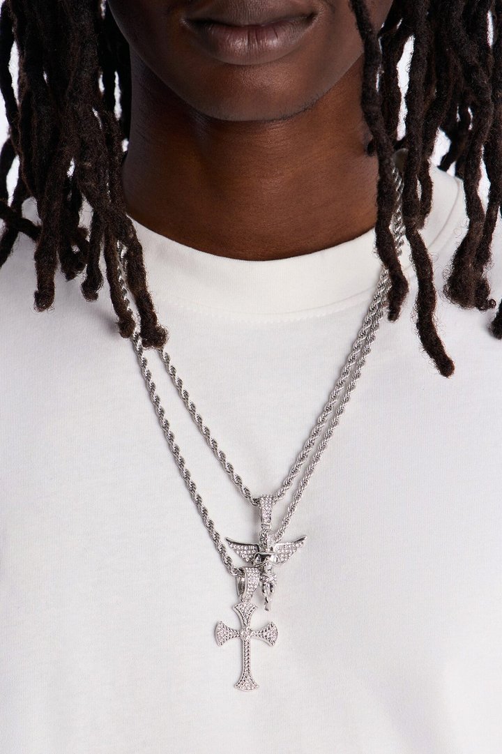 Divine Protector Necklace Set - Silver