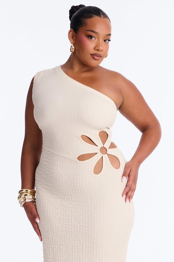 With The Girls Cut Out Maxi Dress - Cream