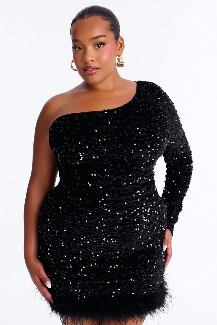 Tall Giada Sequin Mini Dress - Black
