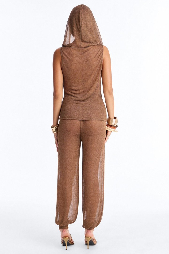 Midnight Metallic Balloon Pant Set - Bronze