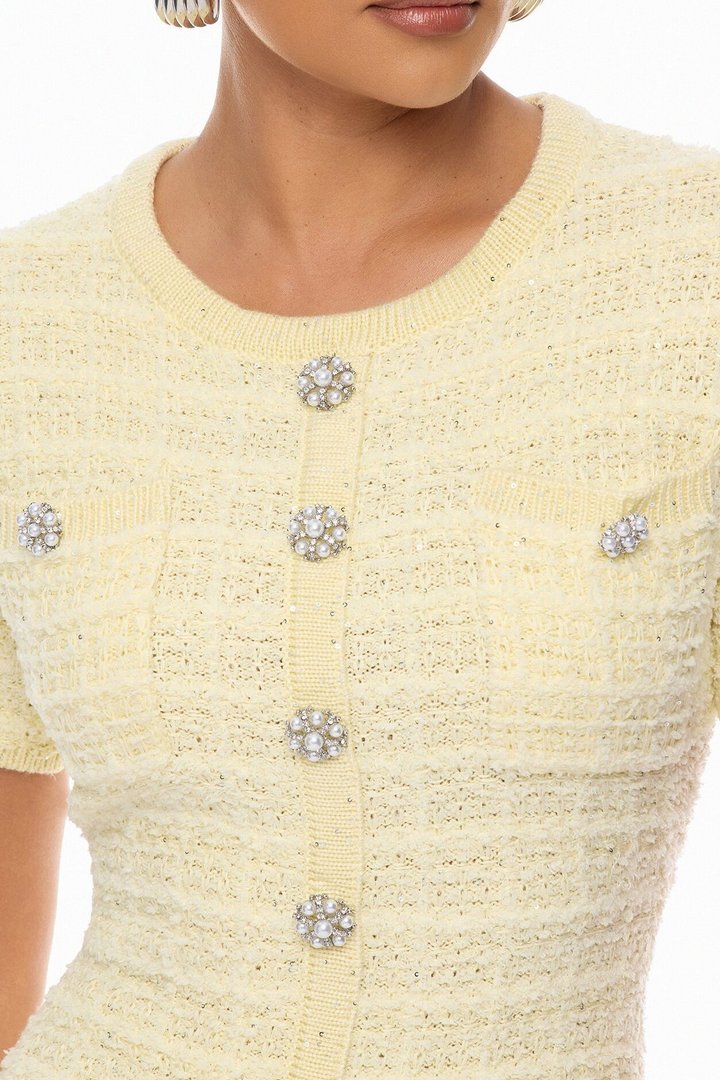 Sadie Sweater Mini Dress - Butter Yellow