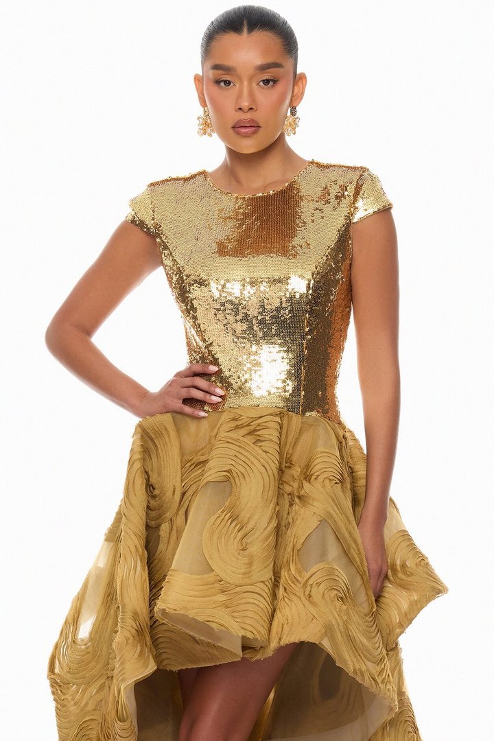 Prized Possession Sequin Mini Dress - Gold