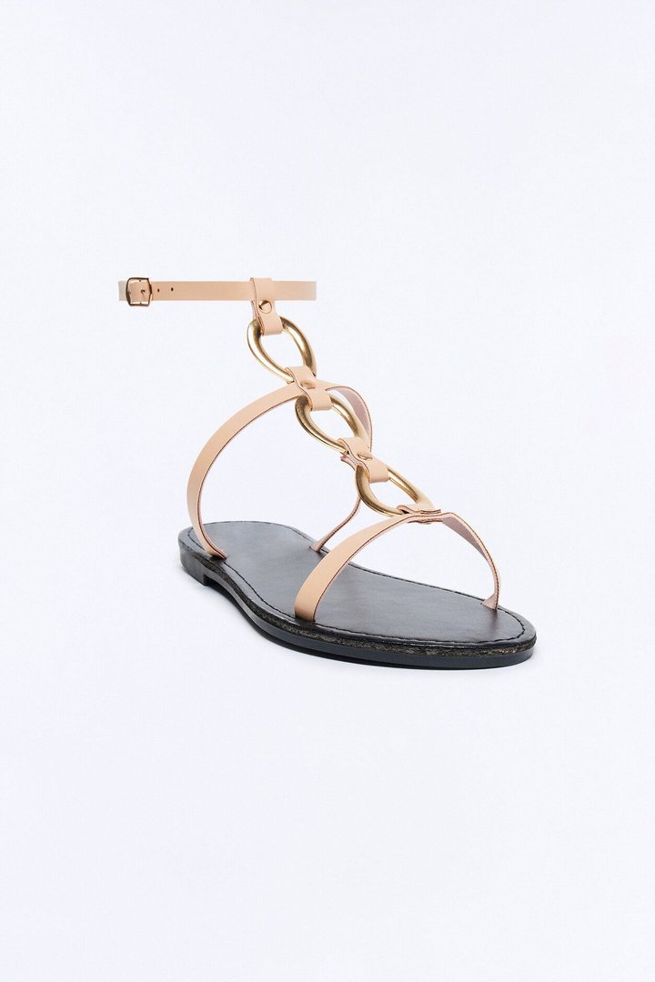 AJ Hardware Ankle Strap Sandals - Sand