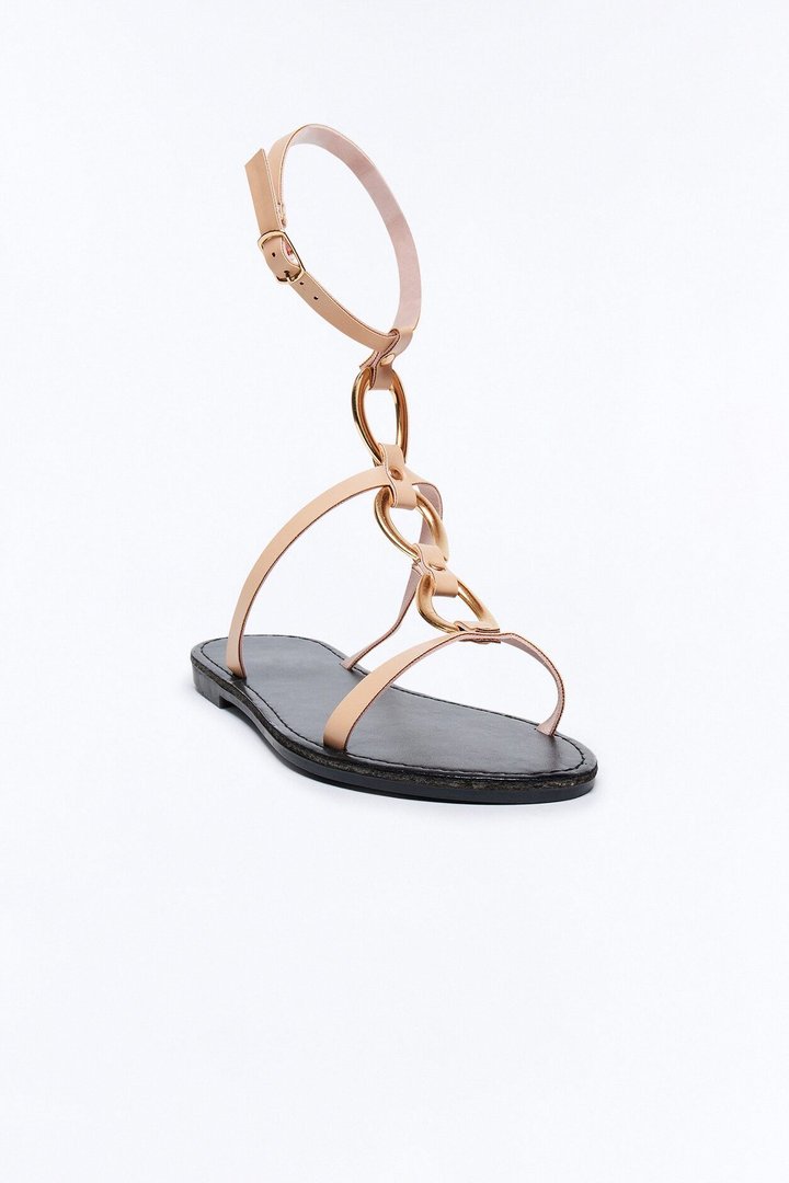 AJ Hardware Ankle Strap Sandals - Sand