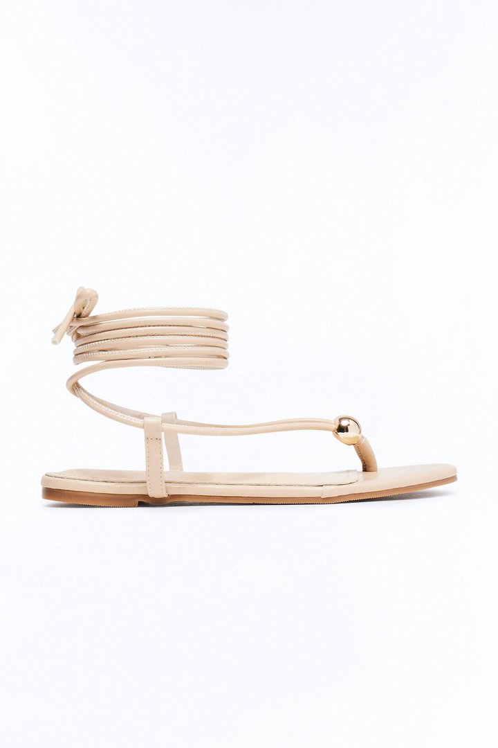 Normana Wrap Up Sandals - Ivory