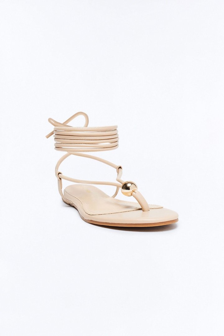 Normana Wrap Up Sandals - Ivory