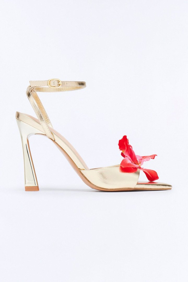 Eden Flower Heels - Gold