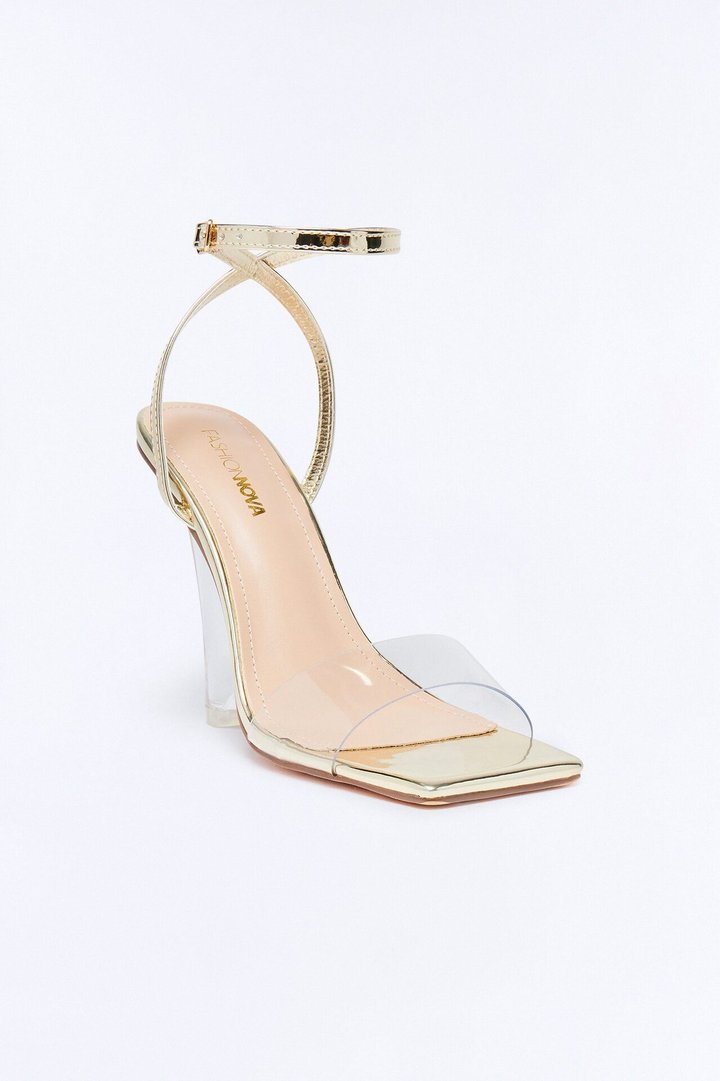 Marcita Clear Patent Wedges - Gold