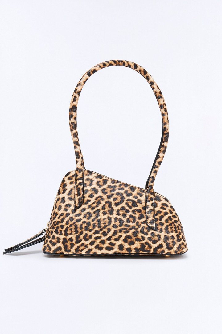 Lucky Catch Embossed Croc Shoulder Handbag - Leopard