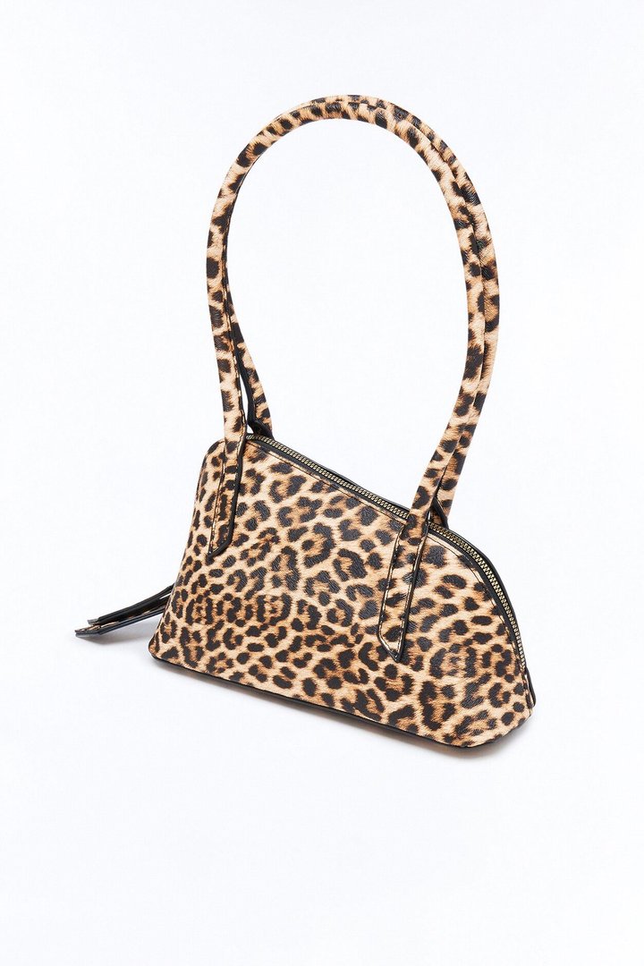 Lucky Catch Embossed Croc Shoulder Handbag - Leopard