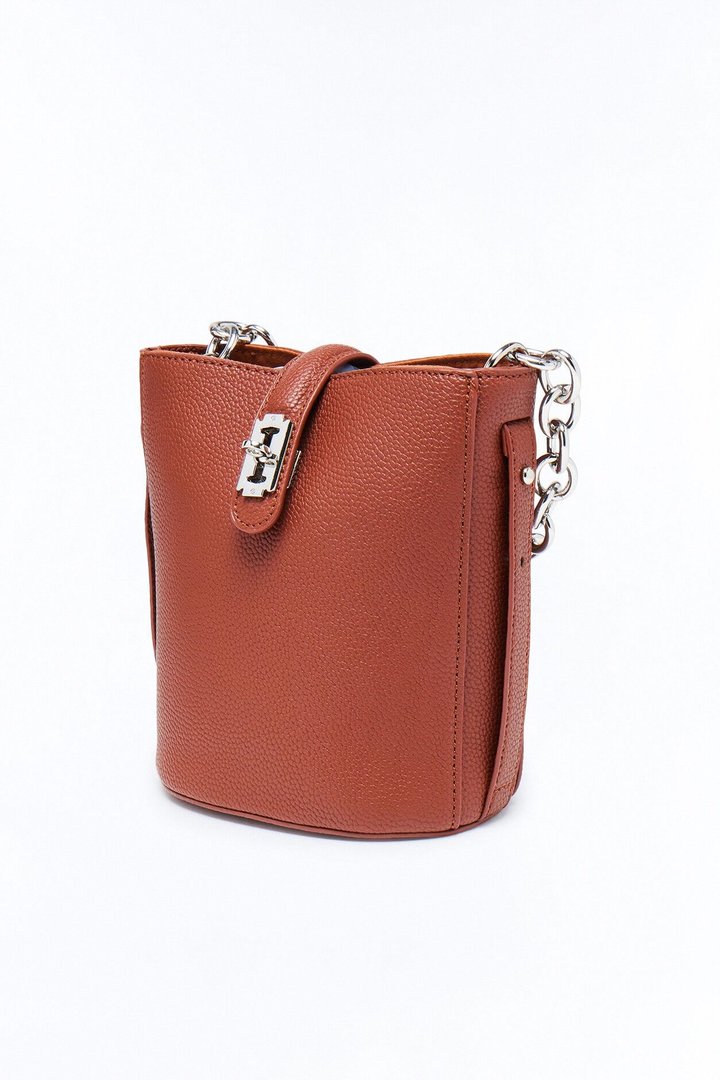 Hidden Gem Faux Leather Bag - Cognac