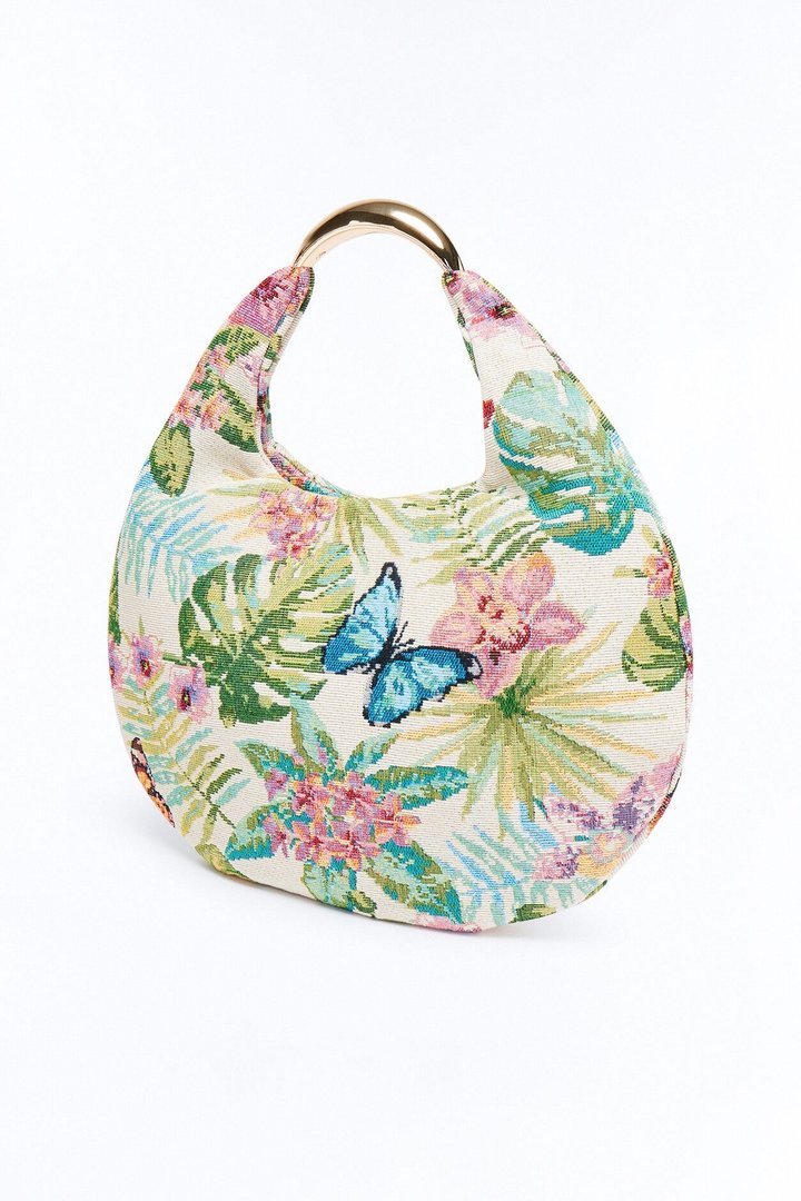 Flower Picker Jacquard Shoulder Bag - Multi Color