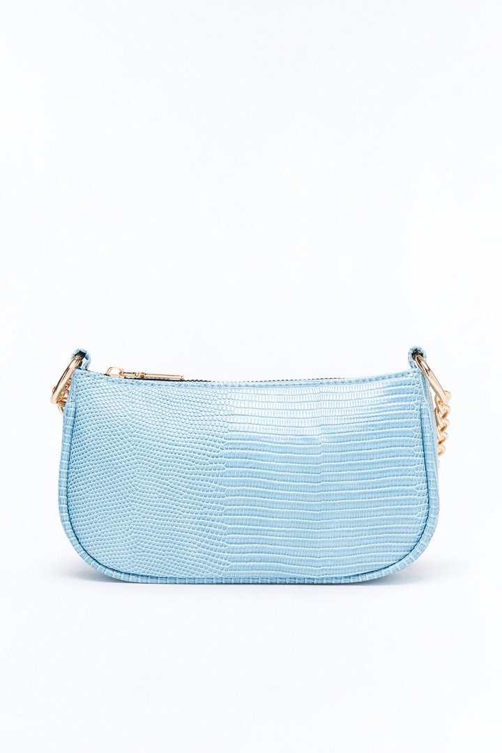 No Baggage To Carry Faux Leather Bag - Blue