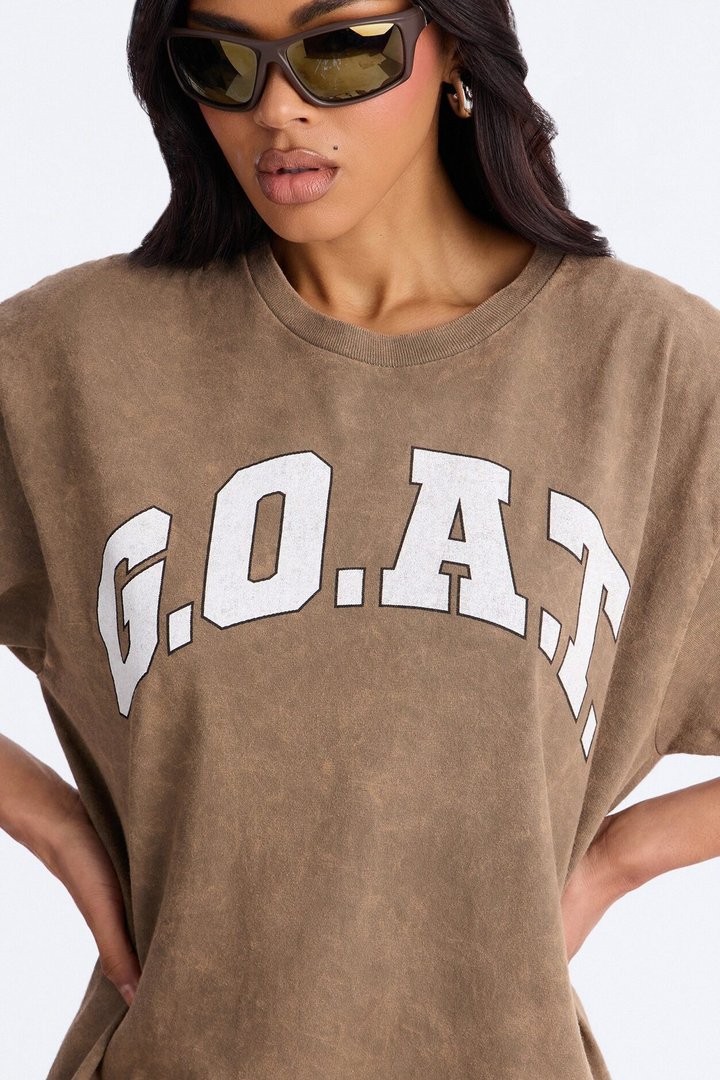 GOAT Washed Tee - Brown