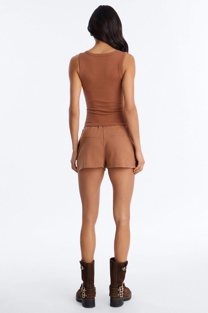 Nashville USA Studded Micro Short Set - Brown