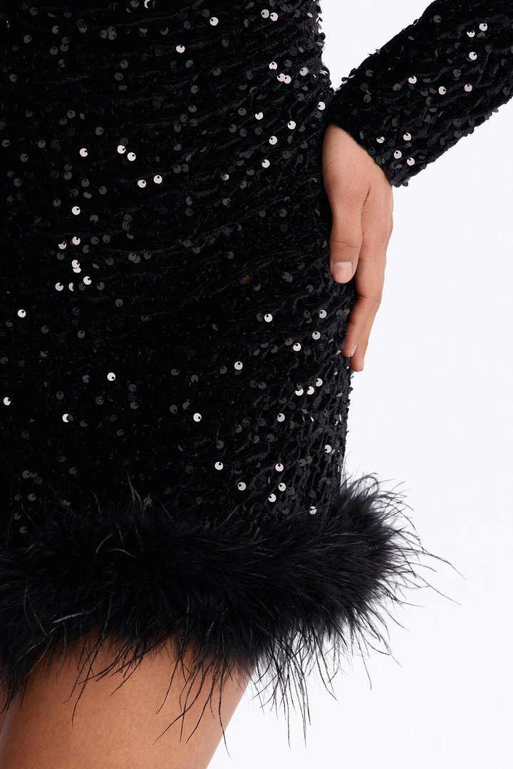 Tall Giada Sequin Mini Dress - Black