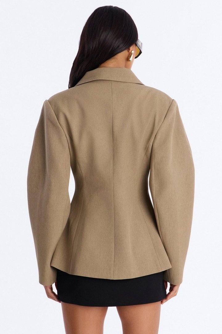The Hills Oversized Barrel Sleeve Blazer - Caffe