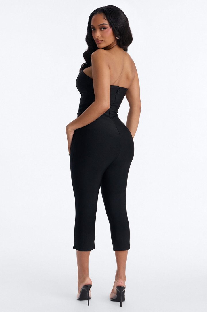 Someone To You Bandage Capri Jumpsuit - Black