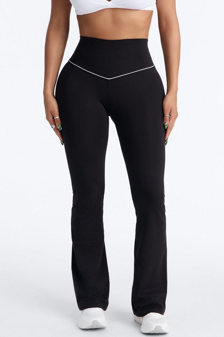 Mia Tricot Lounge Flare Pants - Black