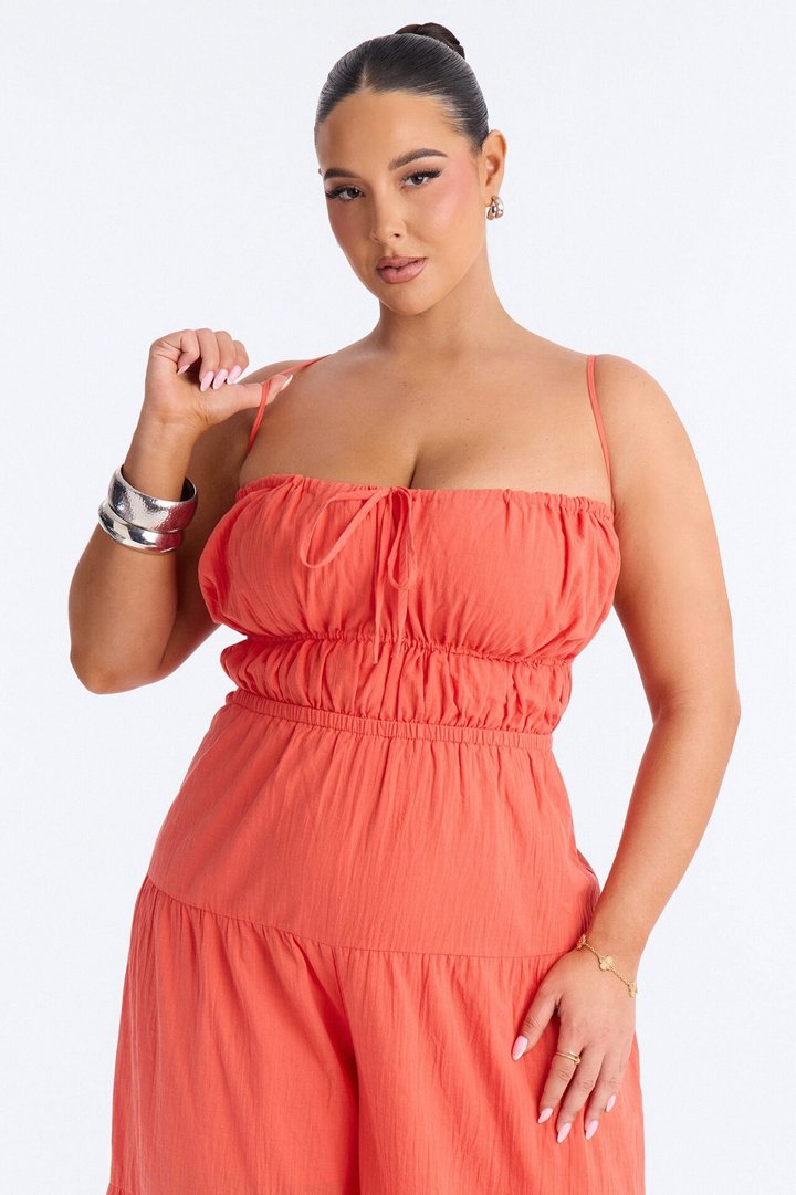 On A Getaway Wide Leg Jumpsuit - Orange