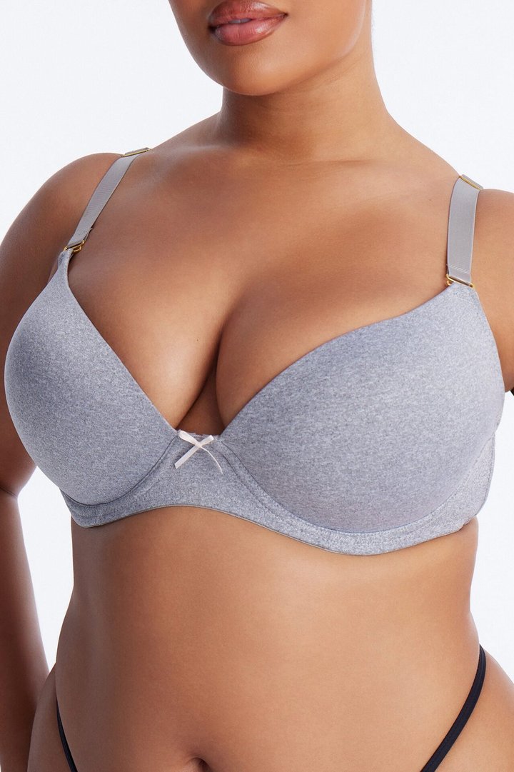 I Got You Push Up Tshirt Bra - Heather Grey