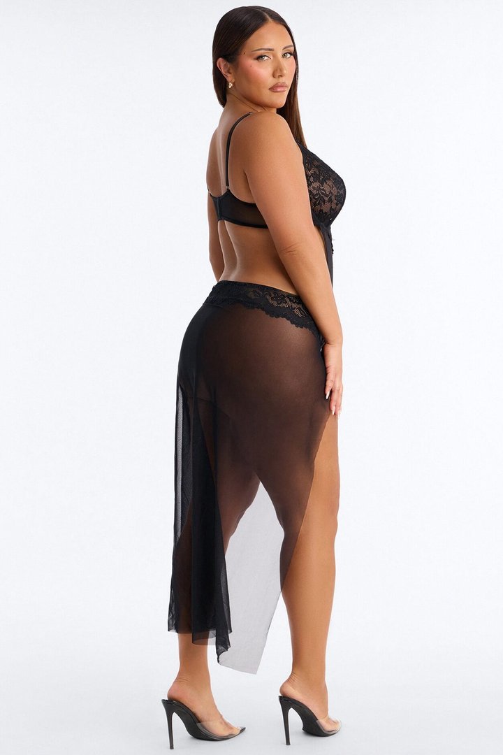 Intoxicated Love Mesh Gown - Black