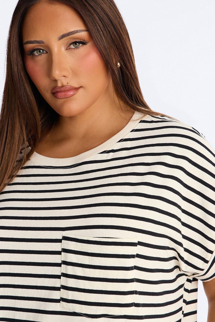 Raelynn Short Sleeve Cotton Shirt Mini Dress - Black/White