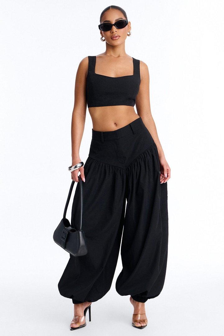 Leilani Balloon Pant Set - Black