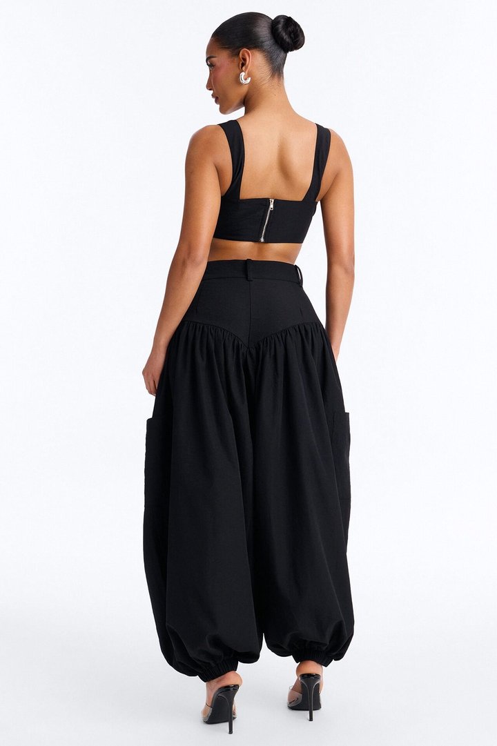 Leilani Balloon Pant Set - Black
