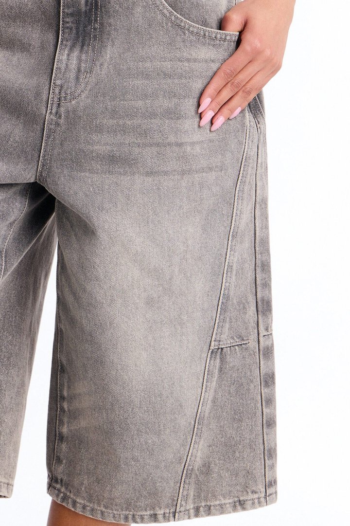 California Forever Denim Jorts - Grey