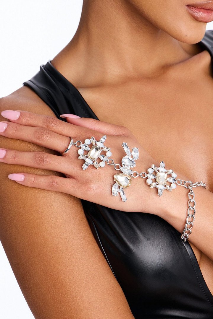 Quite An Appearance Hand Chain - Silver