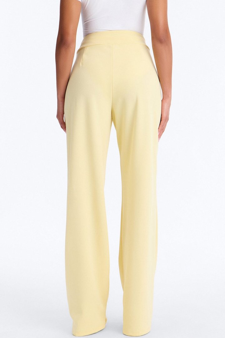 Office Tea Straight Leg Trouser Pant - Butter Yellow