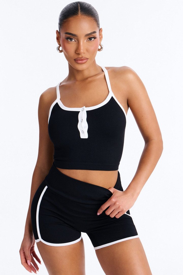Sofia Seamless Short Set - Black/combo