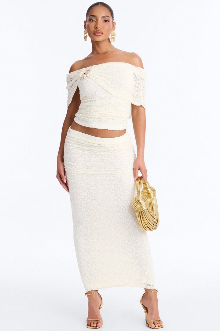 Giselle Lace Skirt Set - Ivory