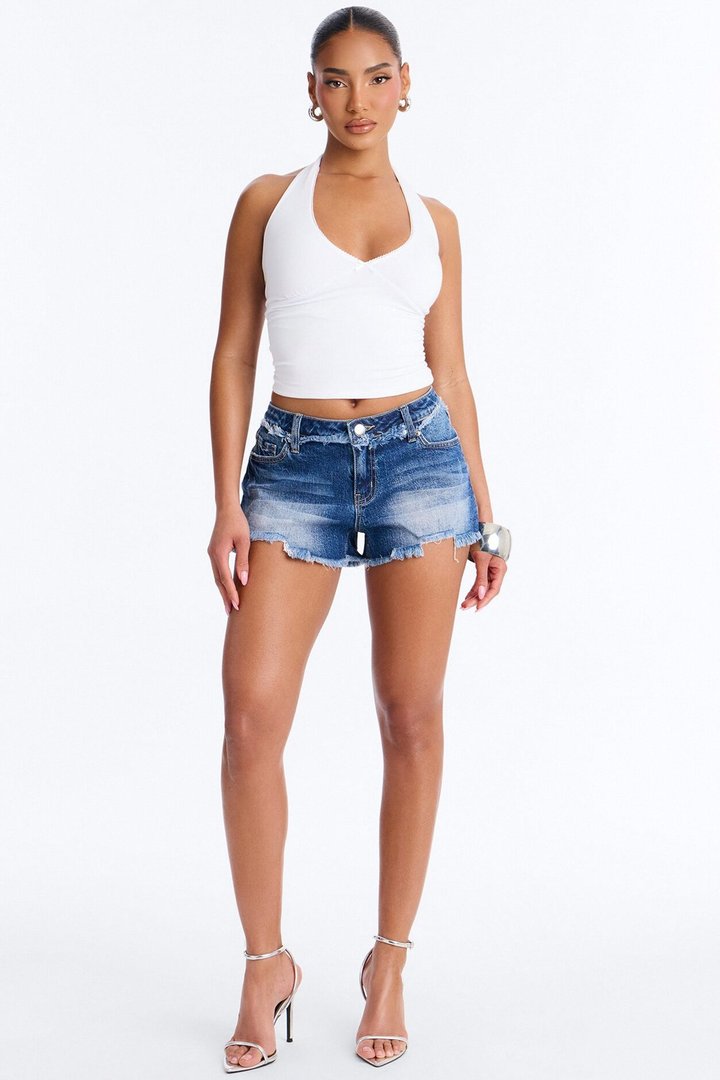 Butterfly Effect Stretch Denim Shorts - Medium Wash